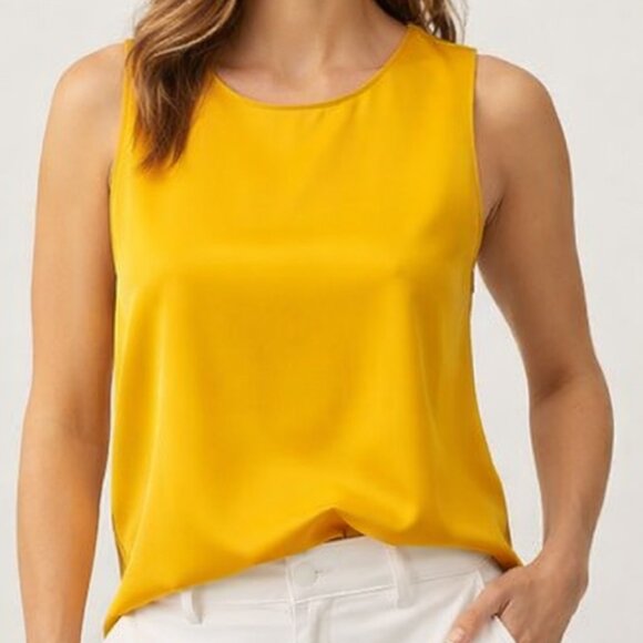 Banana Republic Tops - Banana Republic Gold Sleeveless Shell Tank with Keyhole Back – Size Medium